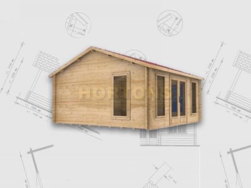 4.5 x 5.5 Ipswich 45mm Log Cabin - Click Image to Close