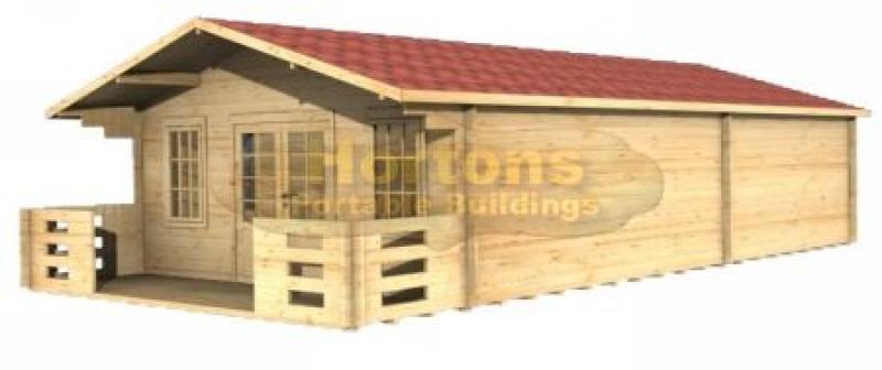 Guildford 28 + 28mm Twinskin 5m x 9m Log Cabin - Click Image to Close