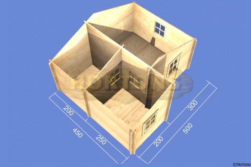 Halifax 45mm 5x4.5m log cabin - Click Image to Close