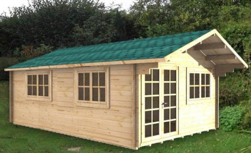 4x6m Brentwood log cabin with solid 45mm thick walls - Click Image to Close